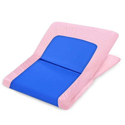 Nap Mat Sheet 2 Pack, 24" x 48" x 4" Fitted Elastic Corners Preschool Day Care Rest Nap Mat Cover, Soft & Breathable Baby Sheets for Regalo My Cot Portable Toddler Bed and Joovy Travel Cot, Pink