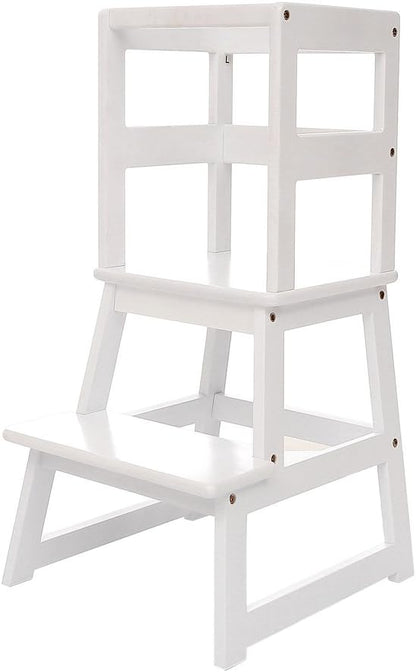 Kitchen Step Stool with Safety Rail and Anti-Slip Mats, Kids Step Stool Toddler Kitchen Stool for Children 18 Months and up