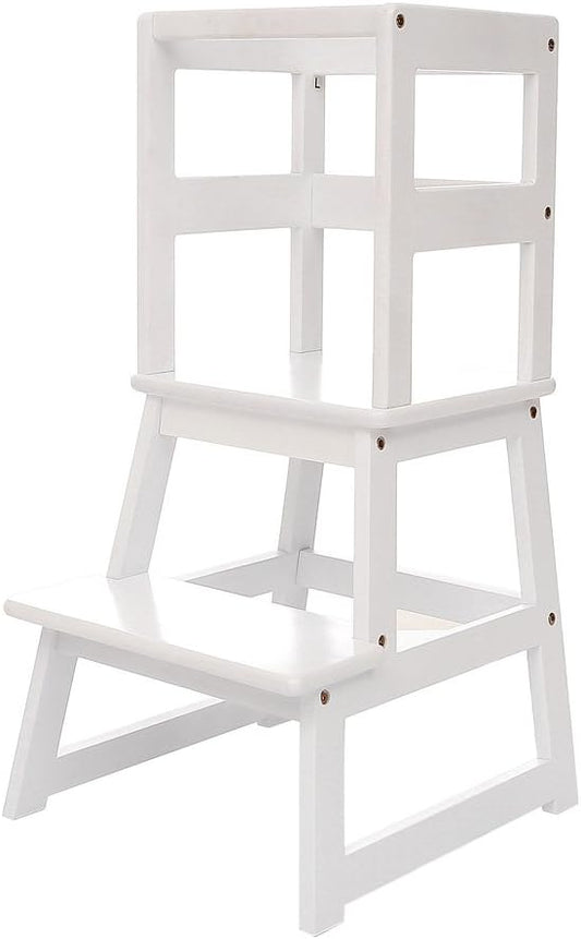 Kitchen Step Stool with Safety Rail and Anti-Slip Mats, Kids Step Stool Toddler Kitchen Stool for Children 18 Months and up