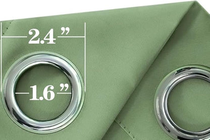 Mrs.Naturall Sage Green Curtains 42x54 Inch Length for Living Room 2 Panels Blackout Room Darkening Curtain for Bedroom