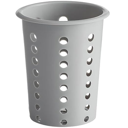 OCS Parts Perforated Utensil Drying Cups | Gray | Set of 3 | Plastic Flatware Holder Cylinders for Kitchen Counter Organization