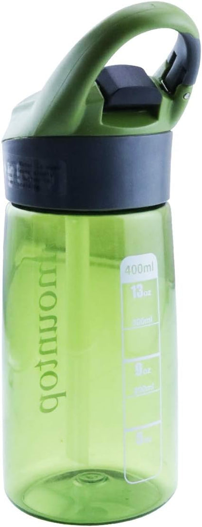 mountop Kids Water Bottle with Silicone Straw and Handle, Easy Use for Girls and Boys, BPA-free Water Bottle for Kids 14oz 400ml