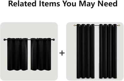 Mrs.Naturall 96 Inch Curtains 2 Panel Set,Black Out Grommet Blackout Curtain Drapes 96 Inches Long 2 Panels for Bedroom Living Room
