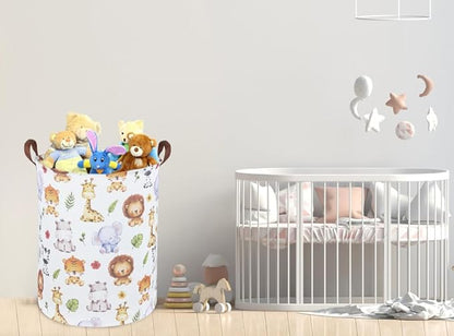 Kids Laundry Hamper,Baby Laundry Basket Animal Storage Baskets for Kids Room Decor,Nursery Hamper,Bedroom,Toy Organizer,(Cute Animal)