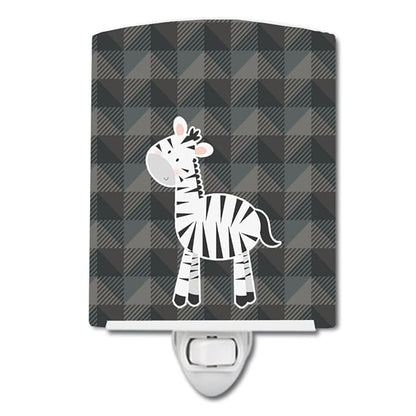 Caroline's Treasures BB7026CNL Zebra Ceramic Night Light Compact, UL-Certified, Ideal for Bedroom, Bathroom, Nursery, Hallway, Kitchen, 6x4x3, Multicolor