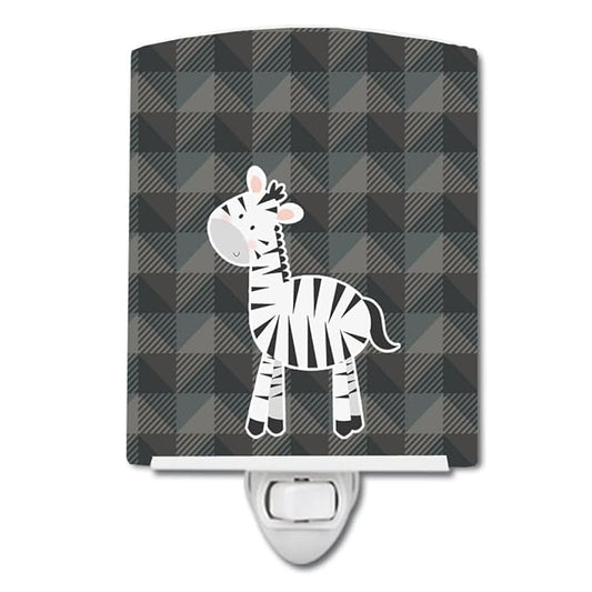 Caroline's Treasures BB7026CNL Zebra Ceramic Night Light Compact, UL-Certified, Ideal for Bedroom, Bathroom, Nursery, Hallway, Kitchen, 6x4x3, Multicolor