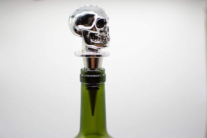 Silver Skull Bottle Wine Stoppers，Perfect Skull Theme Souvenirs Gifts for Men, Women