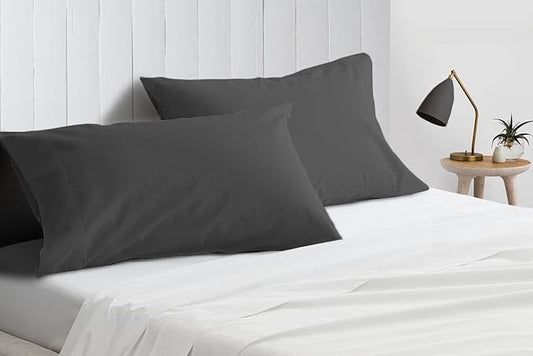 Toddler Pillowcase Set of 2 PC 600 TC 100% Egyptian Cotton Toodler 12x16 Inch Small Travel Pillow Case Open Closer Decorative Soft Cozy Travel Kids Nursery Preschool Pillow Cases- Dark Grey