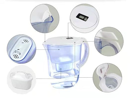 Alkaline Water Filter Pitcher-3.8L,Activated Carbon Filter-Reduces Limescale&Chlorine,Water Purifier-BPA Free,(1 Filter) (3.8L Blue)