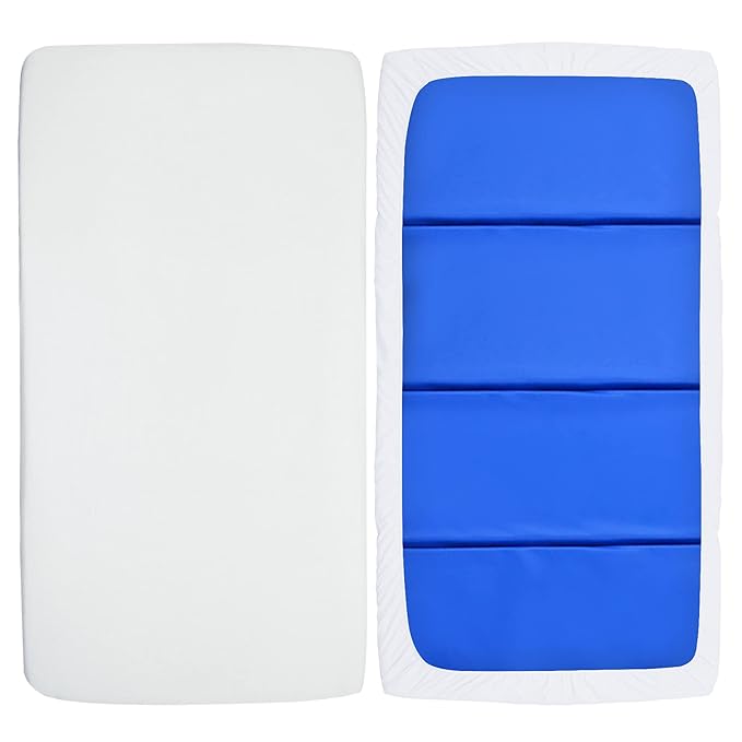 Nap Mat Sheet 24" x 48" x 4" Fitted Elastic Corners Preschool Day Care Rest Nap Mat Cover, Soft & Breathable Baby Sheets for Regalo My Cot Portable Toddler Bed and Joovy Travel Cot, White