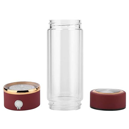 Portable Hydrogen Rich Water Cup, USB Charging Rich Hydrogen Water Purifier Filter Glass Bottle Portable Lonizer Cup, Hydrogen Water Bottle, Hydrogen Rich Water Glass Health Cup (Red)