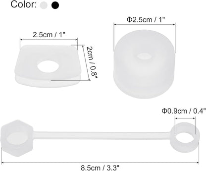 PATIKIL Silicone Spill Stopper for Straw Cup 1.0 2.0 40oz/ 30oz, Set of 9 Tumbler Accessories Including 3 Straw Cover Cap, 3 Square Spill Stopper and 3 Round Leak Stopper, Clear/Black