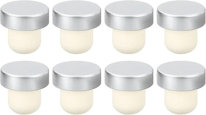 uxcell 8Pcs T-shaped Stoppers, 0.79inch Dia Cork Wine Stopper Reusable Wine Bottle Corks Sealing Plug for Wine Beer Beverage Bottle Crafts, Silver