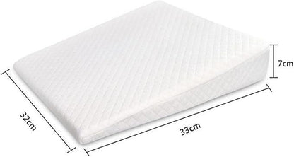 Sleep Pillow for Boys and Girls,Breathable Memory Foam Head Wedge Cushion Prevents Spit Pillow(White, Square-03)