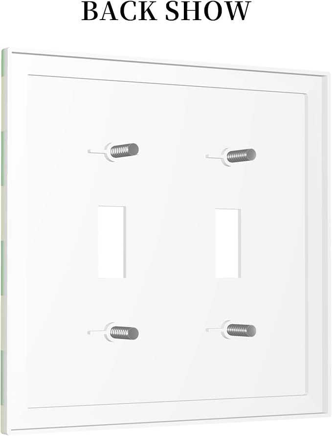 Checkered Gingham Double Toggle Light Switch Covers 2 Gang Wall Plate Dual Decorative Switchplate Electrical Faceplate for Bathroom Country Kitchen Bedroom Decor, 4.9" x 5"