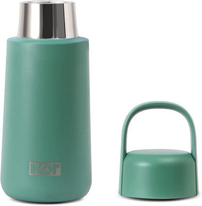 KOR Melrose 12oz Double Wall Insulated Water Bottle - Keeps Beverages Hot for 12hrs, Cold for 24hrs - Stainless Steel Design - Contoured Perfect Spout for Drinking