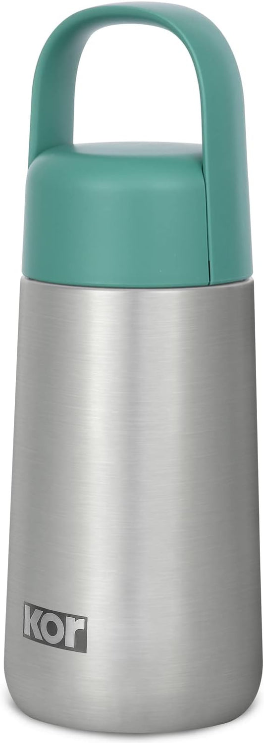 KOR Melrose 12oz Double Wall Insulated Water Bottle - Keeps Beverages Hot for 12hrs, Cold for 24hrs - Stainless Steel Design - Contoured Perfect Spout for Drinking