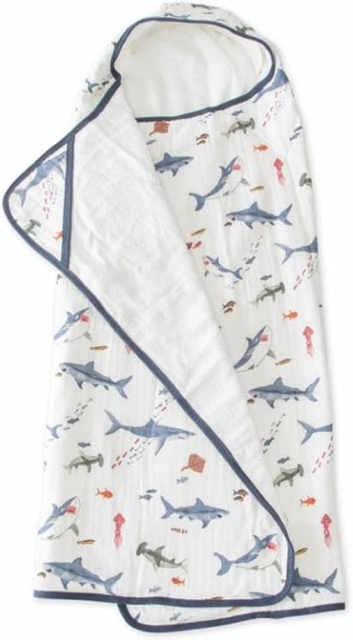 Little Unicorn Cotton Muslin & Terry Hooded Towel, Larger Size 1-6 Years