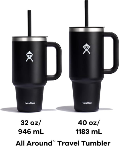 Hydro Flask Travel Tumbler Stainless Steel Vacuum Insulated Tumbler with Lid and Straw for Cold Water and Drinks for Sports, School, Work, Car, Travel, Weekends
