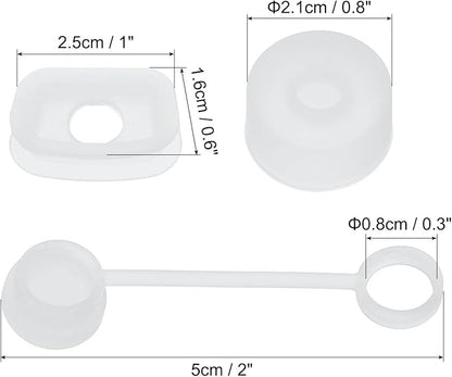 PATIKIL Silicone Spill Stopper for Straw Cup 1.0 40oz/ 30oz, Set of 6 Tumbler Accessories Including 2 Straw Cover Cap, 2 Square Spill Stopper and 2 Round Leak Stopper, Clear
