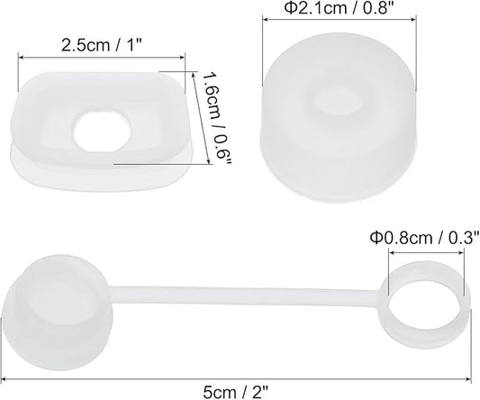 PATIKIL Silicone Spill Stopper for Straw Cup 1.0 40oz/ 30oz, Set of 6 Tumbler Accessories Including 2 Straw Cover Cap, 2 Square Spill Stopper and 2 Round Leak Stopper, Clear