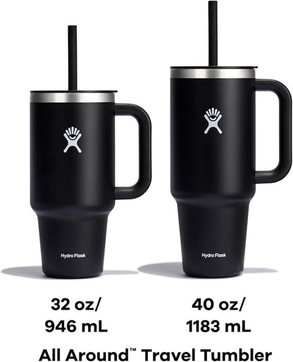 Hydro Flask Travel Tumbler Stainless Steel Vacuum Insulated Tumbler with Lid and Straw for Cold Water and Drinks for Sports, School, Work, Car, Travel, Weekends