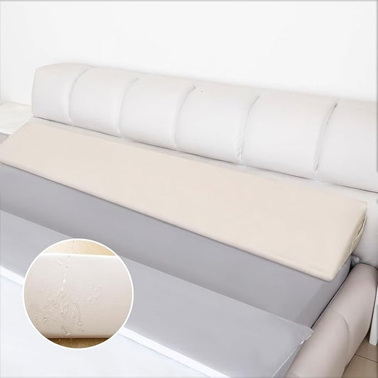 WdFour Bed Wedge Pillow, Close Off Headboard, Wall and Mattress Gap. Incline, Slanted Sweat-Proof Pillow for Neck and Back Pain Relief Anti-snoring for Comfortable Sleeping.(Beige,76Wx10Dx6H)