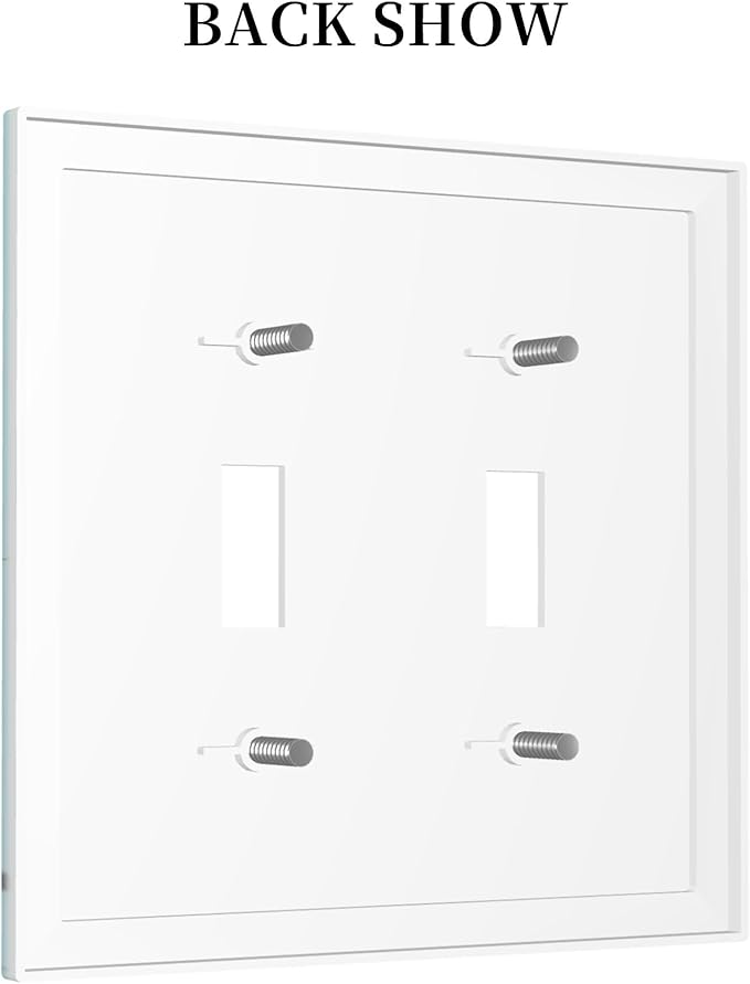 Cartoon Cute Panda Double Toggle Light Switch Covers 2 Gang Wall Plate Dual Decorative Switchplate Electrical Faceplate for Bathroom Country Kitchen Bedroom Decor, 4.9" x 5"