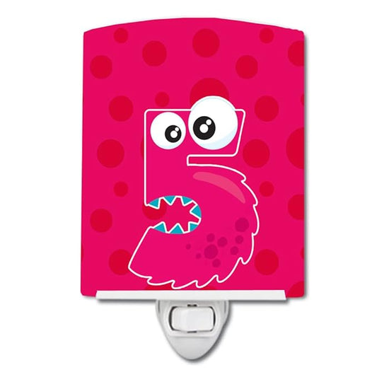 Caroline's Treasures BB8855CNL Monster Month 5 Ceramic Night Light Compact, UL-Certified, Ideal for Bedroom, Bathroom, Nursery, Hallway, Kitchen, 6x4x3, Multicolor