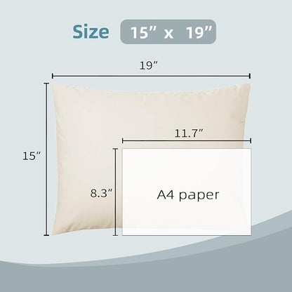 USlixury Buckwheat Pillow with Extra Buckwheat Fill - Adjustable Buckwheat Hull Pillow, Buckwheat Pillows for Sleeping with Firm Support, Buckwheat Neck Pillow for Side Back Sleeper,15x19, White