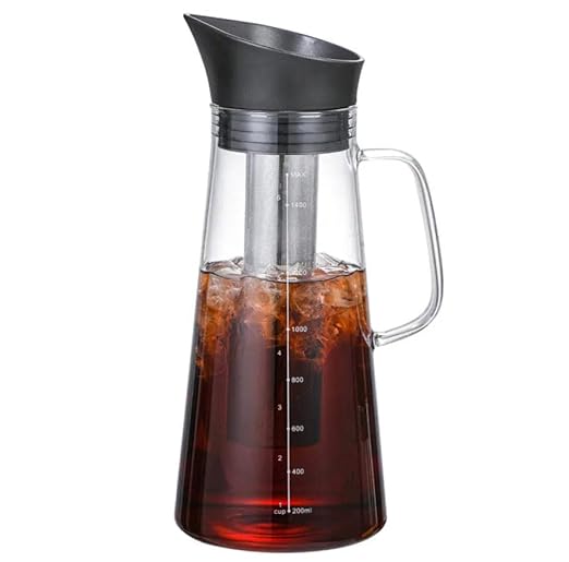 Alkaline Water Filter Pitcher with Infuser, Glass Pitcher with Lid 1.5L | 9.5 pH Alkaline Filters | Tea Pitcher | Borosilicate Glass | Infuser Pitcher (No Filter)
