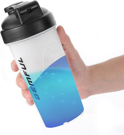 GEMFUL Shaker Bottle for Protein Mixes 28 oz BPA-Free Leak Proof Smothies Mixer Water Cups 2 Pack