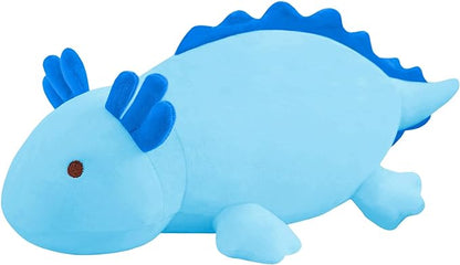 SQEQE Weighted Axolotl Plush Toy, Blue Axolotl Stuffed Animals Cute Axolotl Plush Pillow, Kawaii Weighted Stuffed Animals Gifts for Girls & Boys Age 3-12 (9.8" | 0.8 lbs, Blue Axolotl)