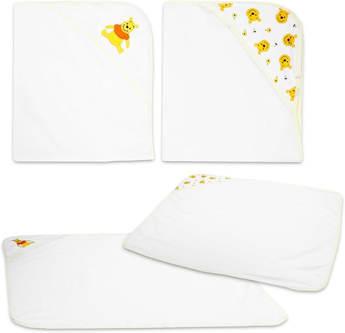 Winnie The Pooh Towels for Babies - Winnie The Pooh Towel Bundle includes Two Winnie The Pooh Hooded Towels, Create-A-Face Sticker Book, More | Winnie The Pooh Towel Set