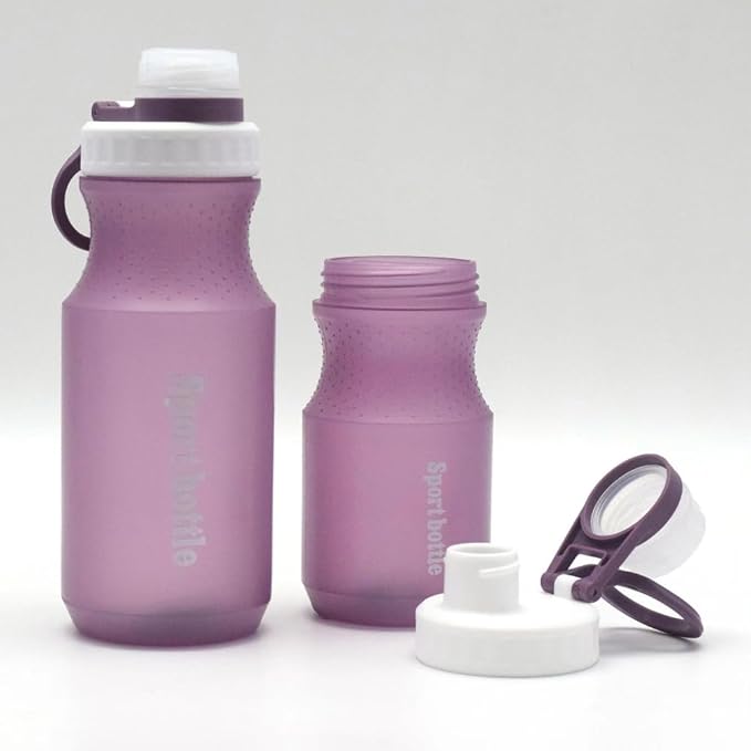 Kids Water Bottle， Sports Water Bottle, Plastic Water Bottle,BPA-Free,Leak-Proof, Reusable Water Bottle for School, Outdoor,Gym, Running, Hiking (Purple (20 OZ))