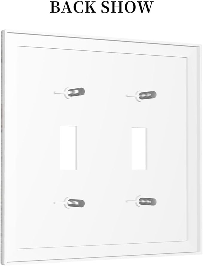 Rustic Grey Wood Shiplap Double Toggle Light Switch Cover Decorative Vintage Country 2 Gang Wall Plate Electrical Faceplate Switchplate for Farmhouse Bathroom Bedroom Livingroom Kitchen Decor