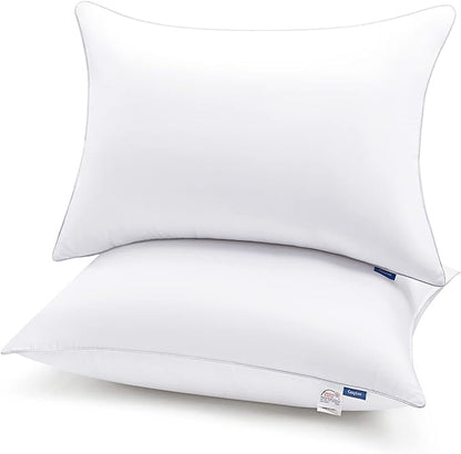 CozyLux Pillows Queen Size Set of 2, Queen Pillows for Sleeping 2 Pack Hotel Quality, Bed Pillows for Side Back and Stomach Sleepers, Down Alternative Luxury Soft Supportive Fluffy Pillows (20x30)