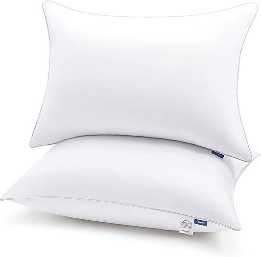 CozyLux Pillows King Size Set of 2, Hotel Quality Bed Pillows for Sleeping 2 Pack, Cooling Pillows for Side Back and Stomach Sleepers, Down Alternative Luxury Soft Supportive Fluffy Pillows (19x34)