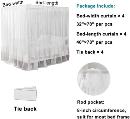 Canopy Bed Curtains Pink, Princess Bed Canopy Queen Size, Canopy Bed Scarf for Girls Adults Room Decor(Pink)