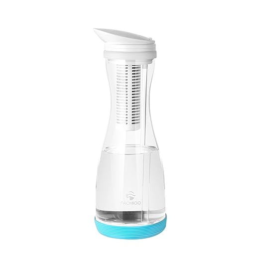 Glass Water Filter Pitcher - Clean Water in Seconds - Filters 211 Gallons - BPA Free - 1.3L - NSF Certified Carbon Water Filter Removes Lead, Odors, Microplastics & Chlorine