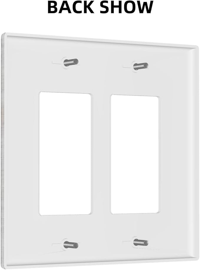 Rustic Grey Wood Shiplap 2 Gang Rocker Decora Light Switch Cover Decorative Vintage Country Outlet Covers Wall Plate Electrical Faceplate Switchcovers GFCI for Farmhouse Bathroom Bedroom Decor