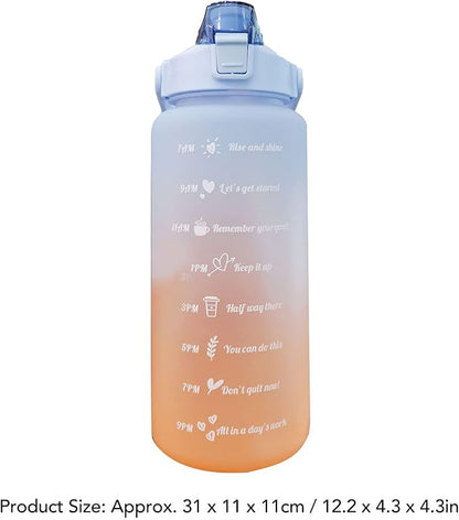 Frosted Gradient Color Rinking Bottles with Straw, Open Leakage Proof Sports Water Cup for Office, Gym, Outdoor(Light Blue)