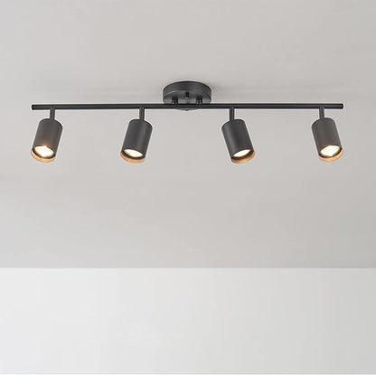 Globe Electric 64000012 30" 4-Light Track Lighting, Matte Black, Track Ceiling Light, Track Lighting Kit, Vintage, Ceiling Light Fixture, 4 Bulb Kitchen Light, Dining Light Fixture, Bulb Not Included