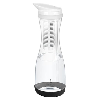 Glass Water Filter Pitcher - Clean Water in Seconds - Filters 211 Gallons - BPA Free - 1.3L - Carbon Block Water Filter Removes Lead, Odors, Microplastics, Chlorine & BPA Free, Black