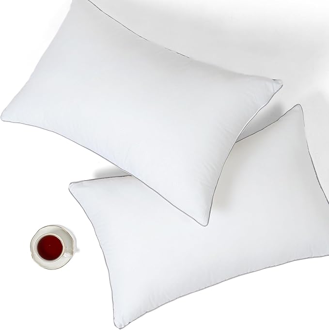 Pillows for Sleeping 4 Pack Bed Pillow Set of 4 for Side Back and Stomach Sleepers Down Alternative Filling Luxury Soft (White, Queen(4 Pack))