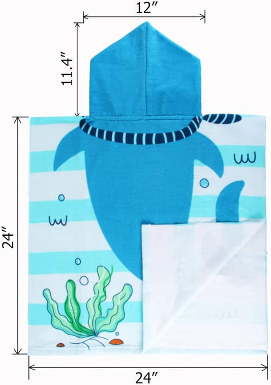 NovForth Bath Towel for Toddler Boys, Pool Hooded Towel for Kids, Hooded Bath Beach Towel Poncho for Bath/Pool/Beach Swim Cover