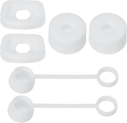 PATIKIL Silicone Spill Stopper for Straw Cup 1.0 40oz/ 30oz, Set of 6 Tumbler Accessories Including 2 Straw Cover Cap, 2 Square Spill Stopper and 2 Round Leak Stopper, White