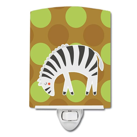 Caroline's Treasures BB6787CNL Zebra Ceramic Night Light Compact, UL-Certified, Ideal for Bedroom, Bathroom, Nursery, Hallway, Kitchen, 6x4x3, Multicolor