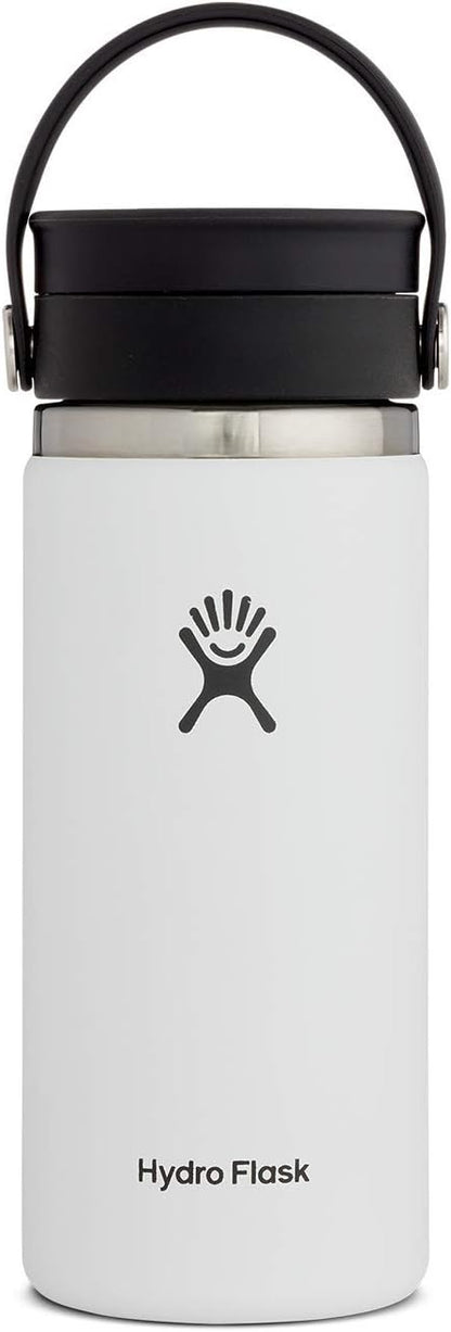 Hydro Flask Stainless Steel Wide Mouth Bottle with Flex Sip Lid and Double-Wall Vacuum Insulation for Coffee, Tea and Drinks