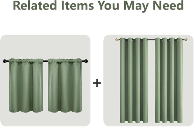 Mrs.Naturall Sage Green Curtains 102 Inches Long for Living Room 2 Panels Set,Heat Blocking Thermal Insulated Boho Blackout Grommet Curtain Drapes 102 Inch Length for Bedroom